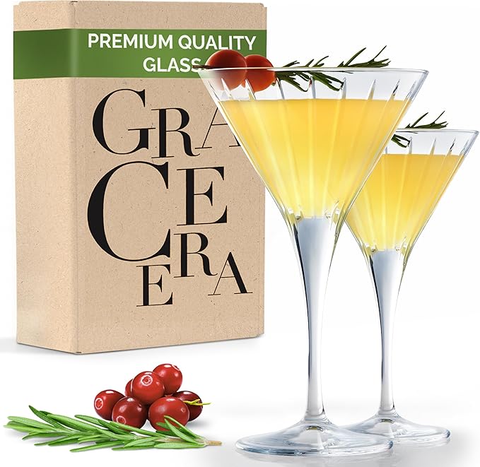 Martini Glasses Set Cocktail Glass Set Premium Glassware Set, for Bar Martini, Cosmopolitan, Gimlet, Vodka, Gin, and Cocktails, Fancy Manhattan Glasses, Martini Glasses Set of 2-8oz
