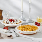 MALACASA Ceramic Pie Pan for Baking - 9 Inch Quiche Baking Dish Nonstick Pie Plate, Deep Dish Scratch-Resistant Pie Pan for Apple Pie Pot Pie, Series TARA