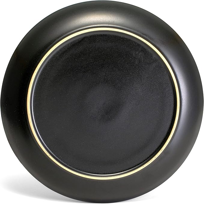 Sango Resona 16-Piece Blue Stoneware Dinnerware Set – Service for 4, Plate and Bowl Set, Delicate Blue Interior, Microwave & Dishwasher Safe, for Everyday Dining & Entertainment