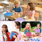 MaMix Kids Lunch Box Stainless Steel,3 Compartments Leak-Proof Bento Box for Kids for Sandwich, Lunch Containers Freezer Safe (purple)