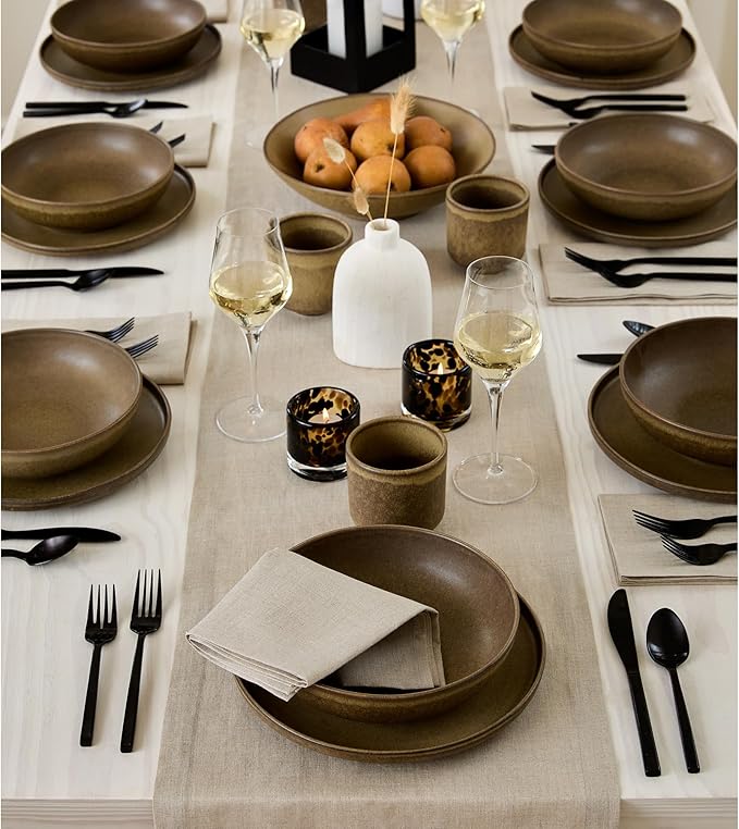 Solino Home Linen Natural Table Runner 132 Inches Long - 100% Pure Linen Extra Long Table Runner 14 x 132 Inch for Summer, Fall, Autumn - Fete