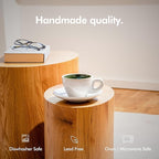 KIVY Cappuccino cups [4x 8oz] - Thick-walled stoneware cappuccino cup set for latte art - Latte mugs - Latte cup set - Small coffee cups - Latte art cup - Ceramic latte cup and saucer set of 4