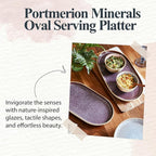 Portmeirion Minerals Oval Dish (12"x 6.4") - Stoneware Tableware with Unique Amethyst Glaze - Contemporary Dining & Essential Scandinavian Entertaining, Durable Ceramic Server for Meals & Gatherings