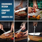 Cutluxe 15-Piece Knife Set – Premium Black Wood Block – Knife Set for Kitchen, Ultra Sharp High Carbon German Stainless Steel, Full Tang – Artisan Series