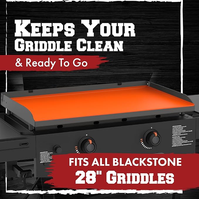 KITCHEN PERFECTION 28" Premium Silicone Griddle Cover Mat for Blackstone Griddle 28 Inch - Hermetic Protection from Rust & Debris All Year, Fits All Blackstone 28 Inch Models - Food Grade Silicone