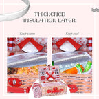 Picnic Basket Set for 4 with Waterproof Blanket Mat Insulation Bag Wicker Floral Pink Red Love Plaid Cute Kawaii Gift for Wedding Birthday Summer Camp Outdoor Camping Beach Travel Christmas