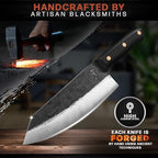 Kitchen perfection Handmade Chefs Carving Knife For Meat Cutting- Extremely Sharp Cooking Knife 8 Inch -Hand Sharpen Best Gift For Men - High Carbon Steel w/Canvas Sheath