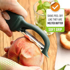 Spring Chef Premium Swivel Vegetable Peelers for Kitchen, Stainless Steel Apple Peelers with Soft Grip Handle and Sharp Blades, Perfect for Potato, Carrot, Mango, Cucumber - Set of 2 - Pine Green