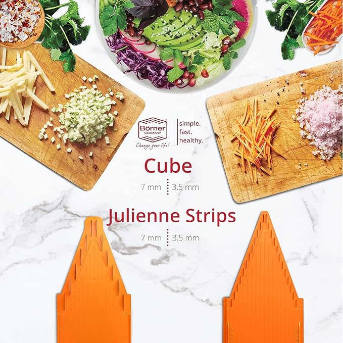 Swissmar Borner V-1001 V-Slicer Plus Mandoline 5 Piece Set (Orange)