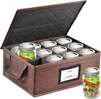 32 oz Mason Jar Storage Containers - Sturdy Canning Jar Boxes Organizer, Foldable with Dividers, Holds 12 Quart Mason Jars, Home Canning Supplies (2 Pack Quart)