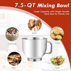 Kitchen in the box Stand Mixer, 900W 7.5QT Kitchen Electric Mixer, 6-Speed Tilt-Head Food Mixer for Baking with Dough Hook,Wire Whip,Beater (Red)