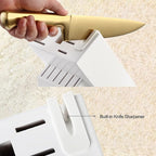 McCook® Knife Sets, Golden Titanium Stainless Steel Kitchen Knife Block Sets with Built-in Sharpener