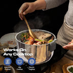 ChefTop Stainless Steel 3-in-1 Pot with Glass Lid, Space Saving Pot, Three sizes: 8", 9", and 11" with matching glass lids