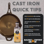 Backcountry Iron 12 Inch Smooth Wasatch Pre-Seasoned Round Cast Iron Skillet