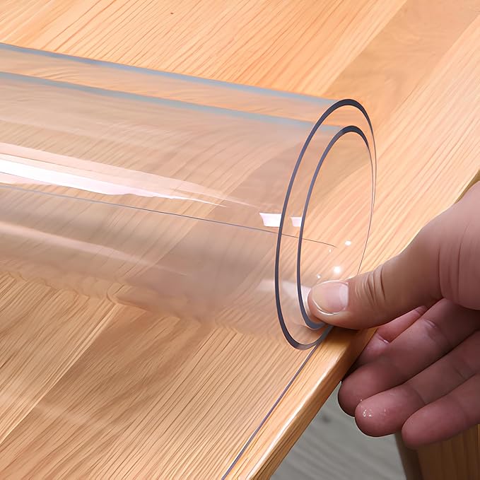 40"X60"Crystal PVC Table Cover Protector, Waterproof PVC Tablecloth, 2MM Thickened Protector for Table, Desk, Coffee Table, Workbench,Dresser, TV Stand, Counter