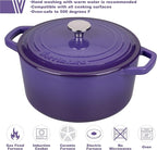 Enameled Cast Iron Dutch Oven Pot with Lid, for Bread Baking, Round Bread Oven- include Sourdough Bread Baking Supplies Set, 4.5QT, Purple