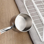 Milk Warmer Turkish Coffee Pot Butter Warmer Melting Pot 18/10 Stainless Steel Small Saucepan with Pour Spout Cookware 12oz Capacity (370ml)