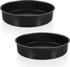 P&P CHEF Non-stick Cake Pan Set of 2, 9.5 Inch Round Baking Cake Pans Tins for Tier Smash Cakes, Non-Toxic & Solid, Stainless Steel Core & Leak-Proof, 2Pcs