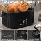 SUNVIVIPRO Roaster Oven 28 Quart, Electric Turkey Roaster with Self-Basting Lid, Removable Pan & Rack, Variable Temp Control, Stainless Steel, Black