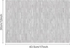 Myir JUN Placemats Set of 8, Vinyl Woven Placemats Place Mats Indoor Set of 8 Washable Table Mats Non-Slip Place mats for Dining Table (Silver, Set of 8)