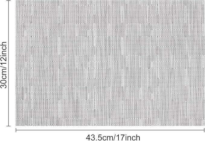 Myir JUN Placemats Set of 8, Vinyl Woven Placemats Place Mats Indoor Set of 8 Washable Table Mats Non-Slip Place mats for Dining Table (Silver, Set of 8)