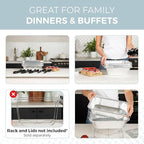 Alpha Living 6 Pack Refill Kit - Disposable Chafing Dish Buffet Set, Welded Body Food Warmers for Parties, Fuel Cans, Half Size Pans, Warming Trays