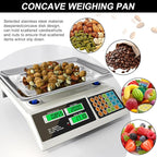 Price Computing Scale 88lb/40kg LCD Digital Commercial Price Scale with Stainless Steel Platform,Produce Scale & Food Scale for Farmers Market, Retail Outlets, Meat Shop (Tray)