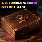 Electric Whiskey Smoker Kit, Luxurious Wooden Box, Heartfelt Christmas Gifts, with 4 Wood Chips, Torch, Ice Molds, Recipe, Stones, Old Fashioned Bourbon Cocktails Smoker, Gifts for Men (No Butane)