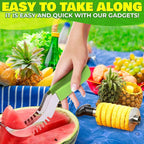 10 Pcs Fruit Slicer Set Fruit Cutting Tools - Pineapple Corer and Slicer Kiwi Cutter Apple Slicer and Corer Cantaloupe Cutter Strawberry Huller Watermelon Cutter Slicer Tool - Banana Cutter Slicer