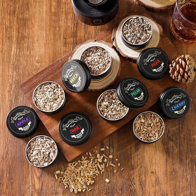 Electric Whiskey Smoker Kit with Torch, Best Whiskey Gifts for Men, 6 Wood Chips – Infuse Rich Smoky Flavors in Bourbon Old Fashioned & Cocktails, Birthday Gifts for Dad, Husband (Butane Not Included)