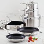 Hestan ProBond Forged TITUM - Professional Clad Stainless Steel, Nonstick, 10-Piece Cookware Set, Induction Compatible, Made without PFOAs