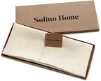 Solino Home Linen Ivory Table Runner 36 Inches - 100% Pure Linen Small Table Runner 14 x 36 Inch Ideal for Dresser and Coffee Tables - Summer, Fall, Autumn - Fete