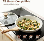 SENSARTE Nonstick Ceramic Frying Pan Skillet with Lid, 11 Inch Omelet Pan, Healthy Non Toxic Chefs Pan, Induction Compatible Egg Pan with Heat Resistant Handle, Free of Intentionally Added PFAS/PTFE