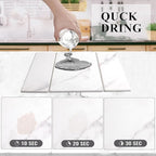 Quick Dry Collapsible Dish Drying Mat, Eco-Friendly Absorbent Diatomaceous Earth Mats for Dishes Bottles Cups 20"×16"Large Stone Dish Drying Mats for Kitchen Counter (White , 20"（L）×16"（W）)