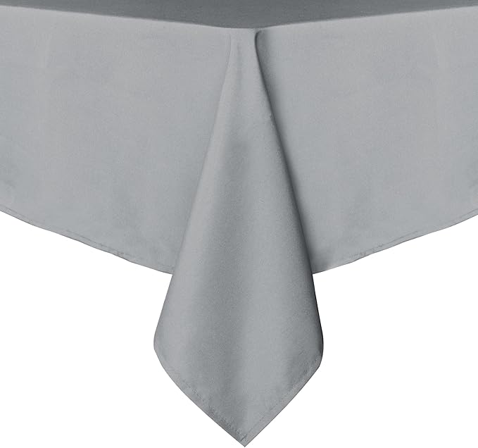 sancua Square Tablecloth - 70 x 70 Inch - Stain and Wrinkle Resistant Washable Polyester Table Cloth, Decorative Fabric Table Cover for Dining Tables, Buffet Parties and Camping, Silver Grey