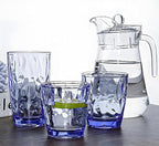 10 Oz Unbreakable Tritan Drinking Glasses Shatterproof Acrylic Glasses Drinkware BPA Free Hard Plastic Cups Reusable Kitchen Water Glasses Drinking Set of 8 (Blue)