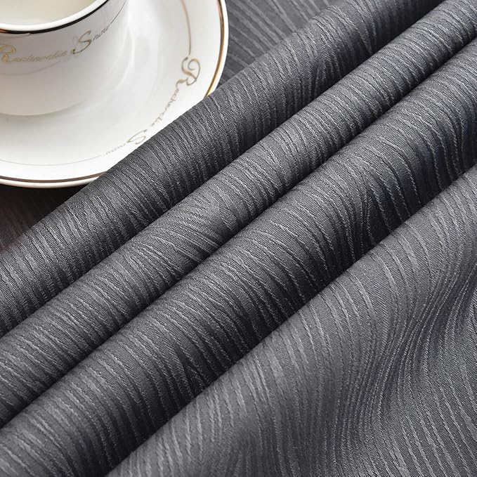 maxmill Round Jacquard Tablecloths Swirl Pattern Spillproof Wrinkle Free Heavy Weight Soft Table Cloth for Circular Table Cover of Buffet Banquet Parties Holiday Dinner Round 90 Inch Charcoal