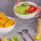 DELLING 60 Oz Large Serving Bowls Set, 8" White Soup Bowls Big Salad Bowls for Kitchen, Ceramic Mixing Bowls For Pasta, Soup, Fruit Vegetable, Ramen, Microwave & Dishwasher Safe, 3 Pack