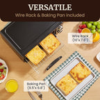 Elite Gourmet ETO490 9L/4 Slice Countertop Toaster Oven with 30-Minute Timer, Adjustable Temperature Control, Includes Baking Pan and Wire Rack, Bake, Broil, Toast, Black