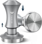 51mm Espresso Tamper, YMWVH Premium Barista Espresso Coffee Tamper Silver with Dual Spring Loaded 100% Stainless Steel Ripple Base, Constant 30lb, Compatible with Delonghi Espresso Coffee Machine