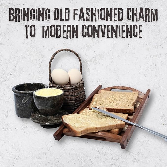 Oceanic Marble Butter Crock with Lid: 4" Gray Marble Handmade Butter Storage Dish - Stylish Kitchenware