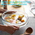 Mini-9 inch (60 OZ) Round Glass Casserole Dish With Lid, Round Oven Safe Glass Bakeware with Handles （1.9 QT）