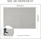 Romanstile Cloth Placemats Set of 4-12 x 18 Inch, Heat Resistant Double Layered Thickened Burlap Place Mats, Washable Linen Farmhouse Table Mats for Kitchen/Dining/Party/Outdoor, Light Grey