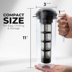 VINCI Cold Brew 360, 1.4L Cold Brew Coffee Maker Featuring Patented Dual Filter 360 Brewing Technology, Cold Brew Pitcher for Iced Coffee