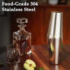 Cocktail Shaker Set Bartender Kit, 24-Piece Boston Stainless Steel Bar Tool Set with Acrylic Stand Bars Set with All Practical Bar Accessories, for Drink Mixing, Bar, Home, Party, Silver