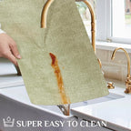 Softalker Vinyl Placemats Set of 6 - Faux Leather Heat Resistant Place Mats, 100% Waterproof Oilproof Wipe Clean Table Mats for Indoor & Outdoor Use, 17’’×12’’, Grass Green