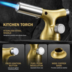 RAVS Butane Torch Lighter with Solid Copper Design, Kitchen Torch Lighter with Adjustable Flame, Refillable Creme Brulee Torch for Cooking, Soldering, Birthday Gifts for Men Women, Butane Not Included