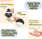 【Set of 4】 Ice Ball molds for cocktails, Bourbon, Whiskey Round Silicone Sphere Ice Molds with Funnel, Large Ice Cube Maker 2.4 Inch Ice big Balls trays, 2-in-1 Funnel Lid W-K8 (Deep Green)