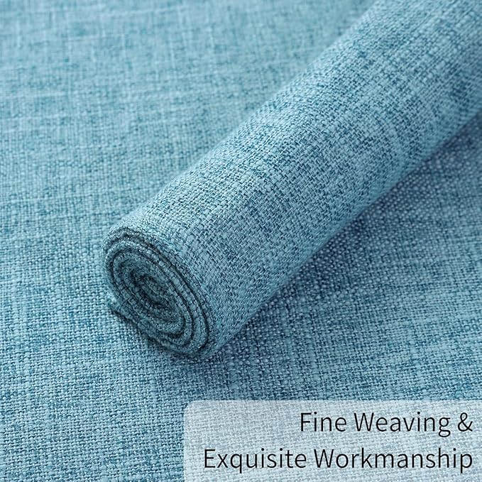 Homaxy Cloths Placemats for Dining Table Set of 8, Heat Resistant Washable Cotton Linen Blend Table Mats, Easy to Clean Place Mats for Indoor Outdoor Party Kitchen Decoration, 13" x 19", Aqua