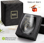 HOHY Aquarius Wine Glass - 20oz Stemless Zodiac Constellation Glass, Gift for Women & Men